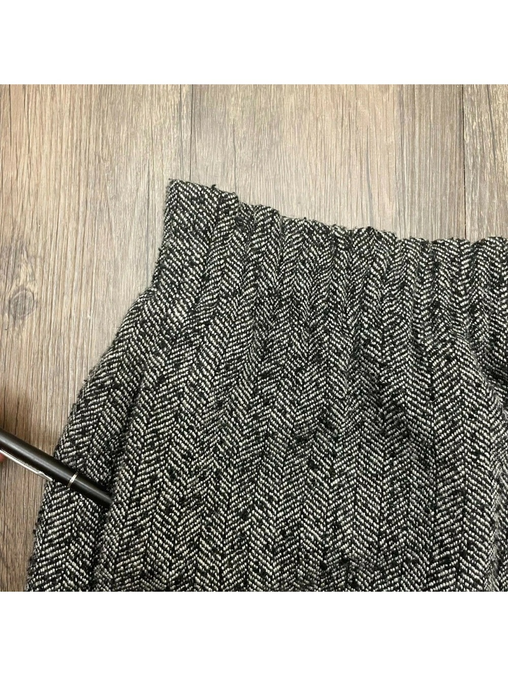 J. Crew Black and White Herringbone Mini Skirt - Picture 6 of 8
